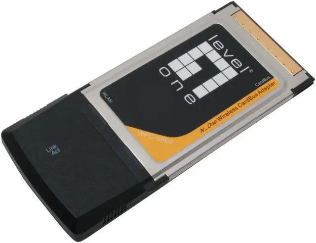 Main image of LevelOne WPC-0600 Wireless CardBus Adapter IEEE 802.11b/g, IEEE 802.11n Draft 32-bit Cardbus Up to 300Mbps Wireless Data Rates