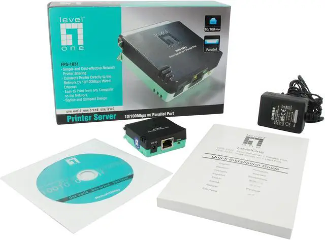 Alt view image 6 of 6 - LevelOne FPS-1031 Print Server RJ45 Parallel