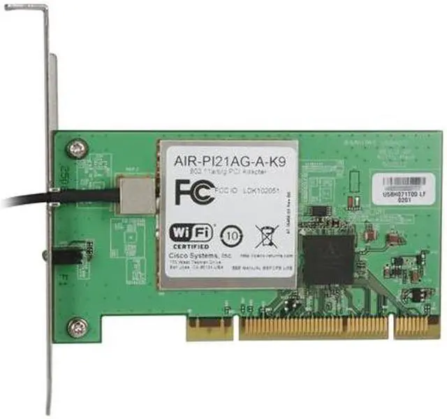 Alt view image 3 of 9 - CISCO AIR-PI21AG-A-K9 Wireless Adapter IEEE 802.11a/b/g PCI Up to 54Mbps Wireless Data Rates