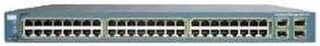 Main image of CISCO WS-C3560G-48PS-E 10/100/1000Mbps Switch /w PoE 48 Ethernet 10/100/1000 ports and 4 SFP-based Gigabit Ethernet ports Up to 12,000 MAC Address Table 128 MB DRAM
16 MB Flash memory Buffer Memory