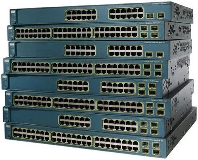 Main image of CISCO CATALYST 3560 WS-C3560G-48PS-S 10/100/1000Mbps Switch /w PoE 48 Ethernet 10/100/1000 ports and 4 SFP-based Gigabit Ethernet ports up to 12,000 MAC Address Table 128 MB DRAM
32 MB Flash memory Buffer Memory