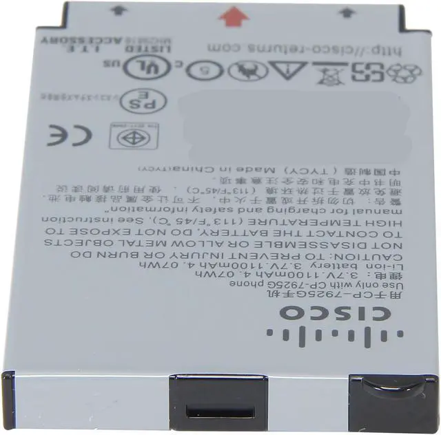 Alt view image 4 of 5 - Cisco CP-BATT-7925G-STD Unified Wireless IP Phone 7925G Battery, Standard