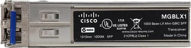 Alt view image 2 of 5 - Cisco 1000Base-LX SFP (mini-GBIC) Transceiver, 1 x 1000Base-LX