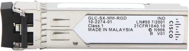 Alt view image 2 of 5 - CISCO GLC-SX-MM-RGD= 1000BASE-SX SFP 1 Gbps 1 x LC/PC Duplex Connector 1000Base-SX