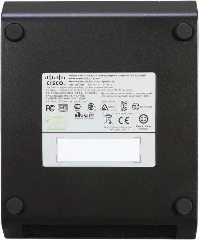 Alt view image 4 of 6 - Cisco ATA187-I1-A= ATA 187 Analog Telephone Adaptor