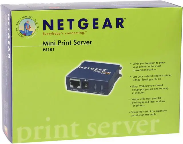 Alt view image 5 of 5 - NETGEAR PS101 Mini Print Server RJ45 LPT, Centronics