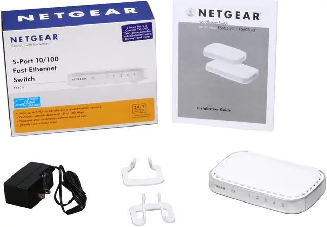 Alt view image 5 of 5 - NETGEAR FS605v4 5-Port Fast Ethernet Switch - Essentials Edition