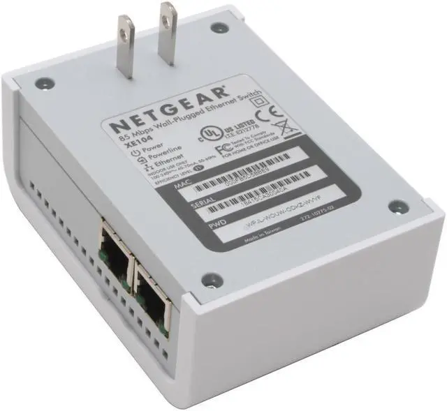 Alt view image 4 of 6 - NETGEAR XE104 85 Mbps Wall-Plugged Ethernet 4-port Switch Up to 85Mbps