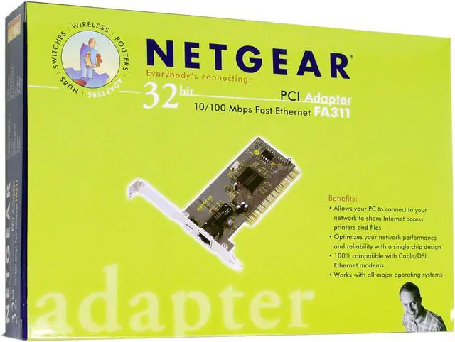 Alt view image 3 of 3 - NETGEAR FA311 Network Interface Card 10/100Mbps PCI 1 x RJ45