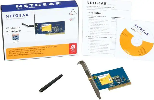 Alt view image 5 of 5 - NETGEAR WG311 Wireless Adapter IEEE 802.11b/g PCI Up to 54Mbps Wireless Data Rates