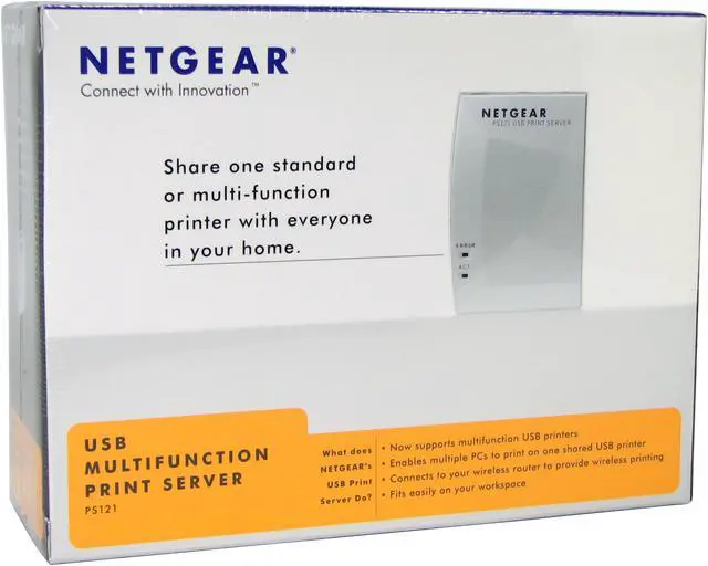 Alt view image 4 of 4 - NETGEAR PS121 Print Server RJ45 USB 1.1
