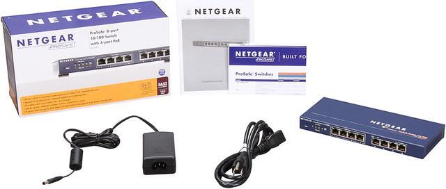 Alt view image 5 of 5 - NETGEAR 8 Port Fast Ethernet Unmanaged Switch, 4xPoE 56W, ProSAFE Lifetime Protection (FS108P)
