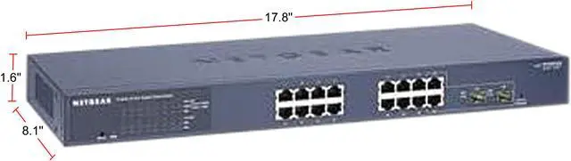 Alt view image 2 of 2 - NETGEAR 16 Port Gigabit Smart Switch w/ 2 Combo ports - Lifetime Warranty (GS716T)