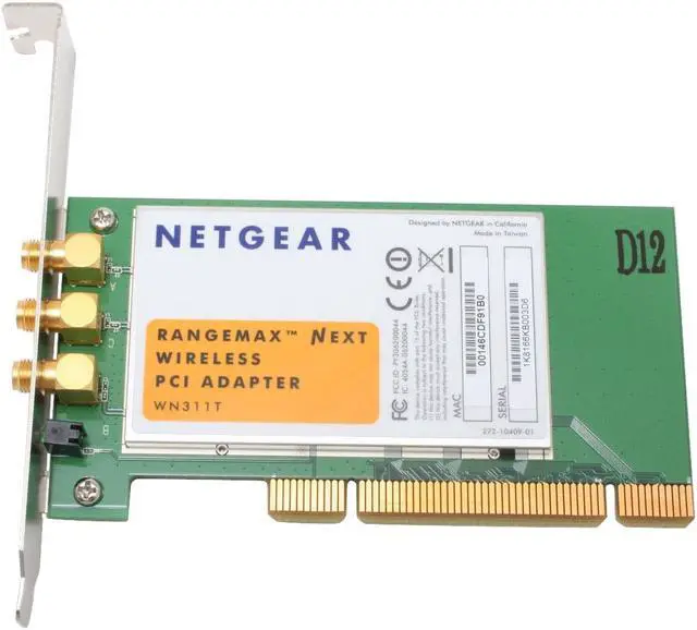 Alt view image 7 of 9 - NETGEAR WN311T-100NAS RangeMax NEXT Wireless Adapter IEEE802.11n draft specification, IEEE802.11b, IEE802.11g PCI Up to 270Mbps Wireless Data Rates