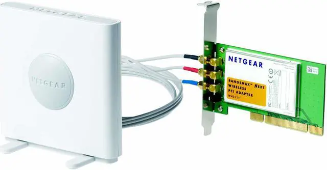 Main image of NETGEAR WN311T-100NAS RangeMax NEXT Wireless Adapter IEEE802.11n draft specification, IEEE802.11b, IEE802.11g PCI Up to 270Mbps Wireless Data Rates