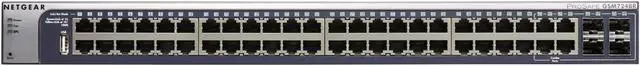 Alt view image 2 of 5 - NETGEAR GSM7248R 10/100/1000Mbps Prosafe 48-Port Feature Rich Gigabit L2 Managed Switch with Jumbo Frames Support, Single IP management, ACL, static routes, external RPS 48 x RJ45, 4 x SFP, 1 x RS-232