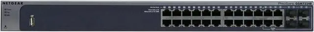 Alt view image 2 of 5 - NETGEAR GSM7224R-100NAS 10/100/1000Mbps ProSafe 24-Port Feature Rich Gigabit L2 Managed Switch with Jumbo Frames Support, Single IP management, ACL, static routes, external RPS 24 x RJ-45, 4 x SFP, 1 X RS-232