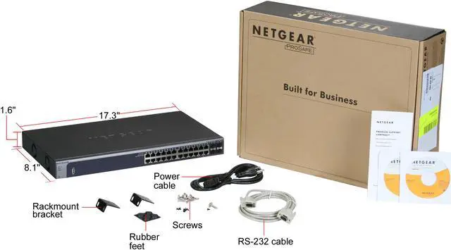 Alt view image 5 of 5 - NETGEAR GSM7224R-100NAS 10/100/1000Mbps ProSafe 24-Port Feature Rich Gigabit L2 Managed Switch with Jumbo Frames Support, Single IP management, ACL, static routes, external RPS 24 x RJ-45, 4 x SFP, 1 X RS-232