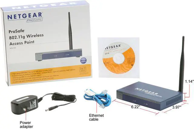 Alt view image 10 of 10 - NETGEAR WG103-100NAS Prosafe Wireless Access Point