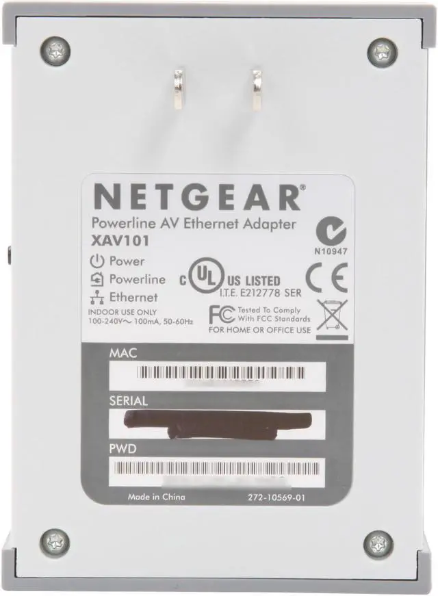 Alt view image 3 of 4 - NETGEAR XAV101-100NAR Powerline AV Ethernet Adapter Up to 200Mbps