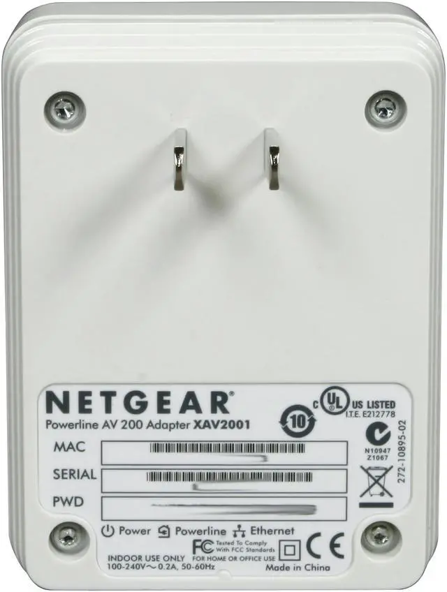 Alt view image 4 of 5 - NETGEAR XAV2001-100NAS Powerline AV 200 Adapter Up to 200Mbps