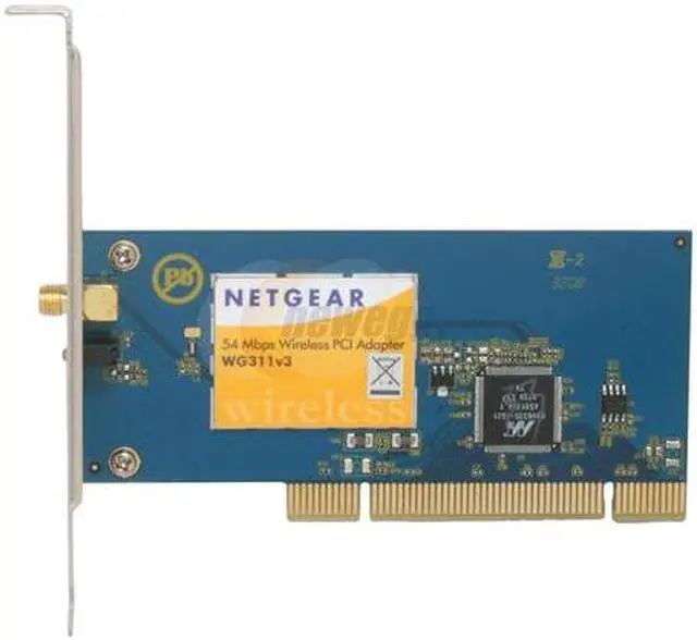 Carte Réseau PCI Netgear WG311v2 - 54 Mbps, Sans Fil, D'occasion Avec CD