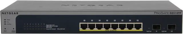 Alt view image 2 of 5 - NETGEAR ProSAFE 8-Port Gigabit PoE+ Smart Managed Switch 130w (GS510TP) - Lifetime Warranty