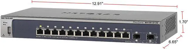Alt view image 2 of 3 - NETGEAR 12-Port Fully Managed Switch M4100-D12G, 2xFiber SFP Uplinks, ProSAFE Lifetime Protection (GSM5212)