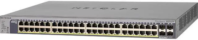 Main image of NETGEAR 48-Port Gigabit Ethernet Smart Managed Pro Switch, 4 SFP GbE Fiber Ports, Poe/PoE+, 384w, ProSAFE Lifetime Protection (GS752TP)