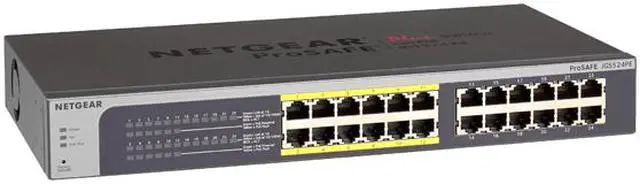 Alt view image 3 of 5 - NETGEAR 24-Port Gigabit Smart Managed Plus Switch, 100w PoE, L2, ProSAFE Lifetime Protection (JGS524PE)