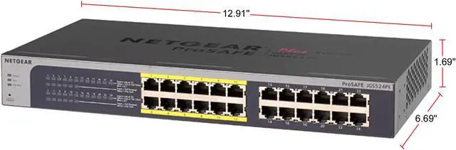 Alt view image 2 of 5 - NETGEAR 24-Port Gigabit Smart Managed Plus Switch, 100w PoE, L2, ProSAFE Lifetime Protection (JGS524PE)