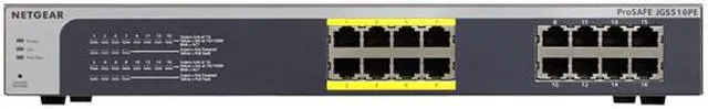 Alt view image 4 of 5 - NETGEAR 16-Port Gigabit Rackmount Smart Managed Plus Switch, 85w 8xPoE, ProSAFE Lifetime Protection (JGS516PE)