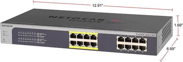 Alt view image 2 of 5 - NETGEAR 16-Port Gigabit Rackmount Smart Managed Plus Switch, 85w 8xPoE, ProSAFE Lifetime Protection (JGS516PE)