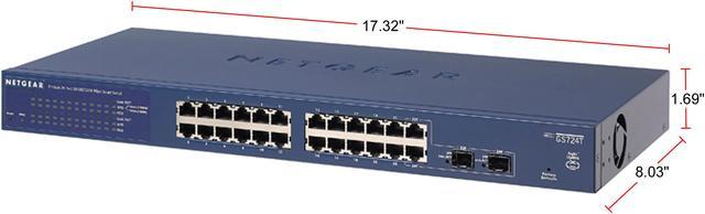 NETGEAR 24-Port Gigabit Ethernet Smart Switch (GS724Tv4) - Managed with 2 x  1G SFP, Desktop/Rackmount, and ProSAFE Limited Lifetime Protection
