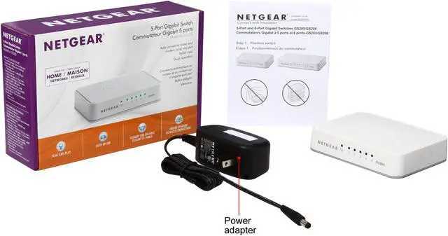 Alt view image 7 of 11 - NETGEAR 5-Port Gigabit Ethernet Unmanaged Switch, Desktop, 10/100/1000Mbps (GS205)