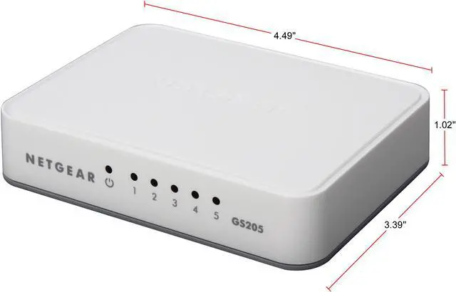Alt view image 2 of 11 - NETGEAR 5-Port Gigabit Ethernet Unmanaged Switch, Desktop, 10/100/1000Mbps (GS205)