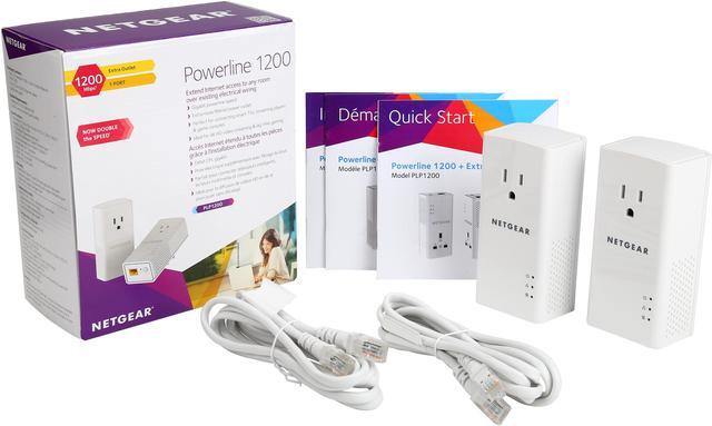 Alt view image 8 of 8 - NETGEAR Powerline 1200 Mbps, 1 Gigabit Port with Pass-Through, Extra Outlet (PLP1200-100PAS)