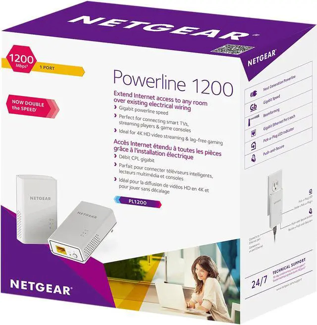 Alt view image 8 of 7 - NETGEAR PowerLINE 1200 Mbps, 1 Gigabit Port (PL1200)