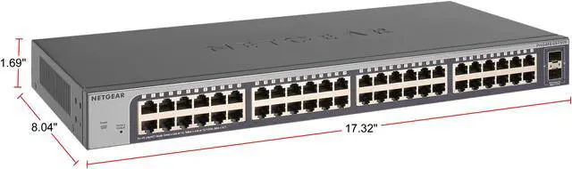 Alt view image 3 of 5 - NETGEAR 50-Port Gigabit Ethernet Plus Switch (GS750E) - with 2 x 1G SFP, Desktop/Rackmount, and ProSAFE Limited Lifetime Protection
