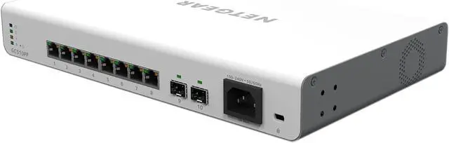 Alt view image 7 of 8 - NETGEAR 10-Port Gigabit Ethernet Smart PoE Switch with Insight Cloud Management (GC510PP) - with 8 x PoE+ @ 195W, 2 x 1G SFP, Desktop/Rackmount