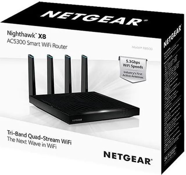 Alt view image 7 of 7 - NETGEAR AC5300 Nighthawk X8 Tri-Band WiFi Router (R8500)