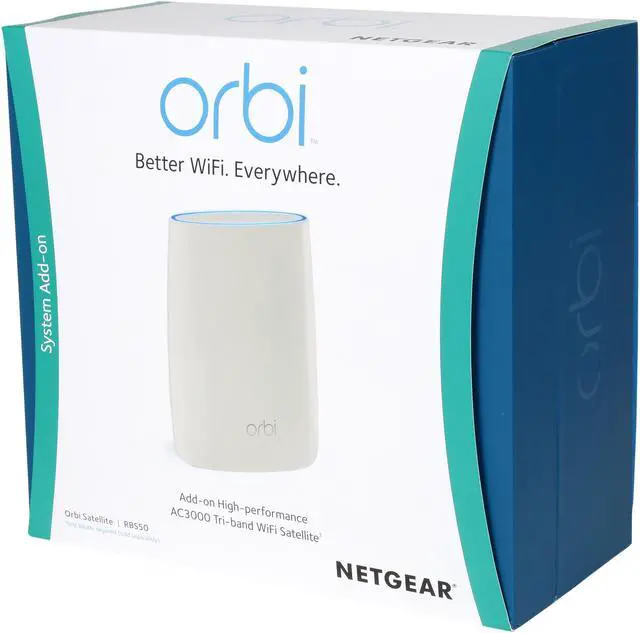 Alt view image 4 of 4 - NETGEAR Orbi Whole Home Mesh WiFi Satellite Extender - Works with your Orbi Router to Add 2,500 sq.ft., AC3000 (RBS50)