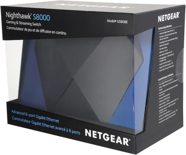 Alt view image 5 of 5 - NETGEAR Nighthawk S8000 Gaming & Streaming Advanced 8-Port Gigabit Ethernet Switch (GS808E)