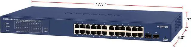 Alt view image 2 of 5 - NETGEAR 24-Port PoE Gigabit Ethernet Smart Switch with PoE+ (190W) (GS724TP)