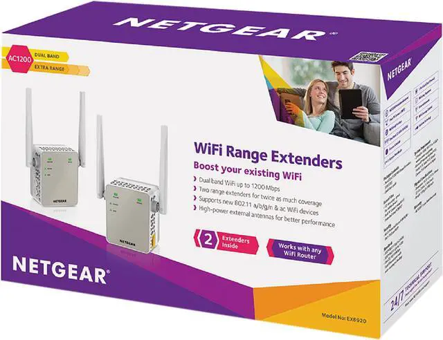 Alt view image 5 of 5 - NETGEAR AC1200 Wi-Fi Range Extenders 2-Pack boost Wi-Fi Range for Speeds Up to 1200 Mbps (EX6920)