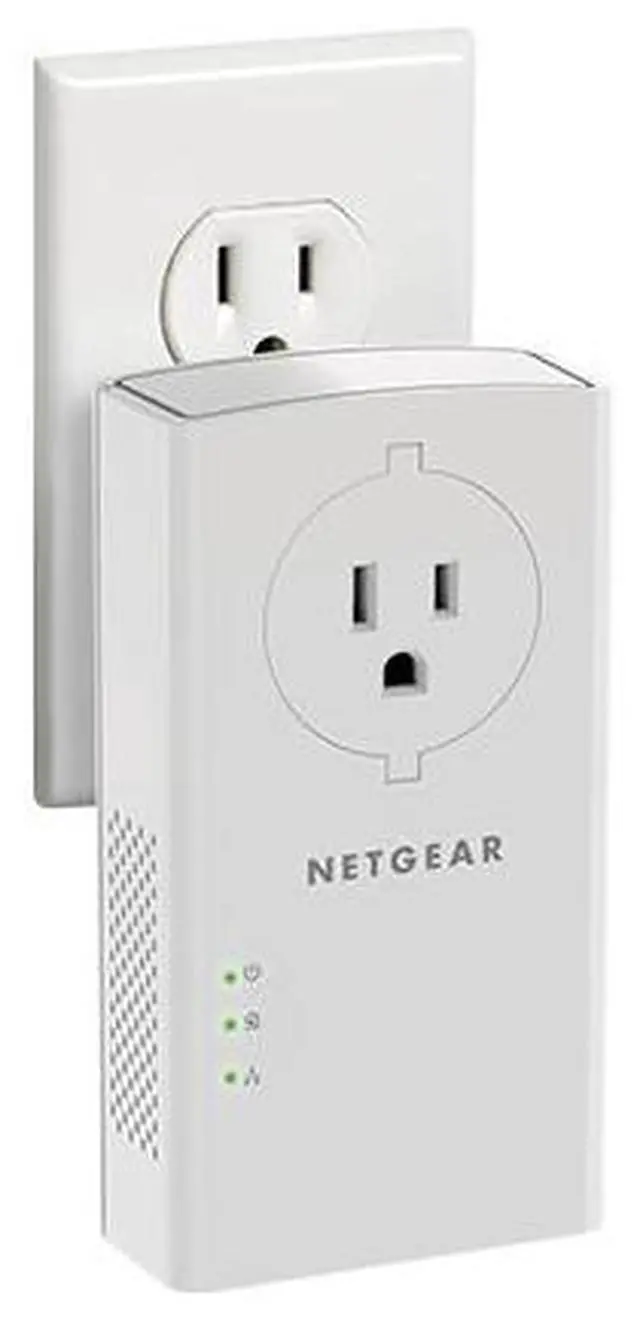 Alt view image 4 of 9 - Netgear Powerline 2000 Extender, 2000Mbps, Wall-plug , Extra Outlet, 2 Extenders, PLP2000-100PAS