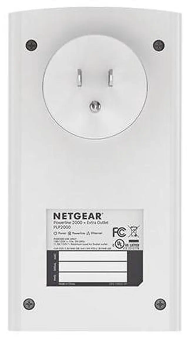 Alt view image 6 of 9 - Netgear Powerline 2000 Extender, 2000Mbps, Wall-plug , Extra Outlet, 2 Extenders, PLP2000-100PAS