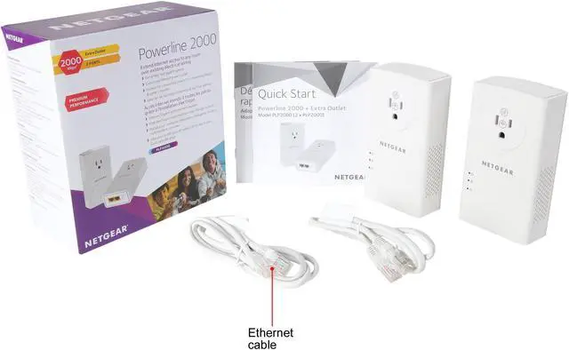 Alt view image 7 of 7 - NETGEAR Powerline Adapter 2000 Mbps (2) Gigabit Ethernet Ports with Passthrough + Extra Outlet (PLP2000)