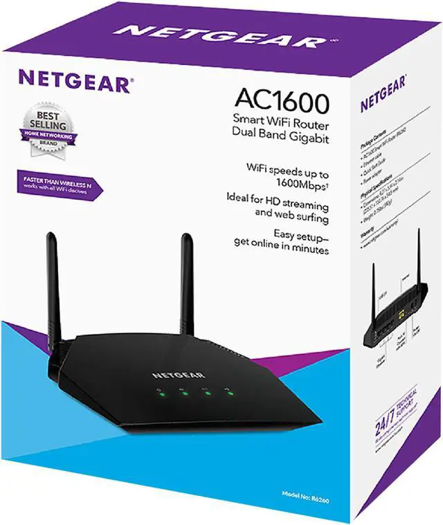 Alt view image 4 of 4 - NETGEAR AC1600 Smart Wi-Fi Router - Dual Band Gigabit (R6260)