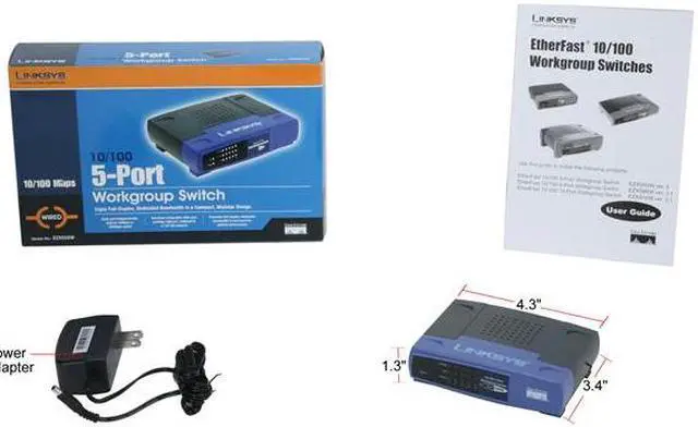 Alt view image 5 of 5 - LINKSYS EZXS55W Workgroup Switch